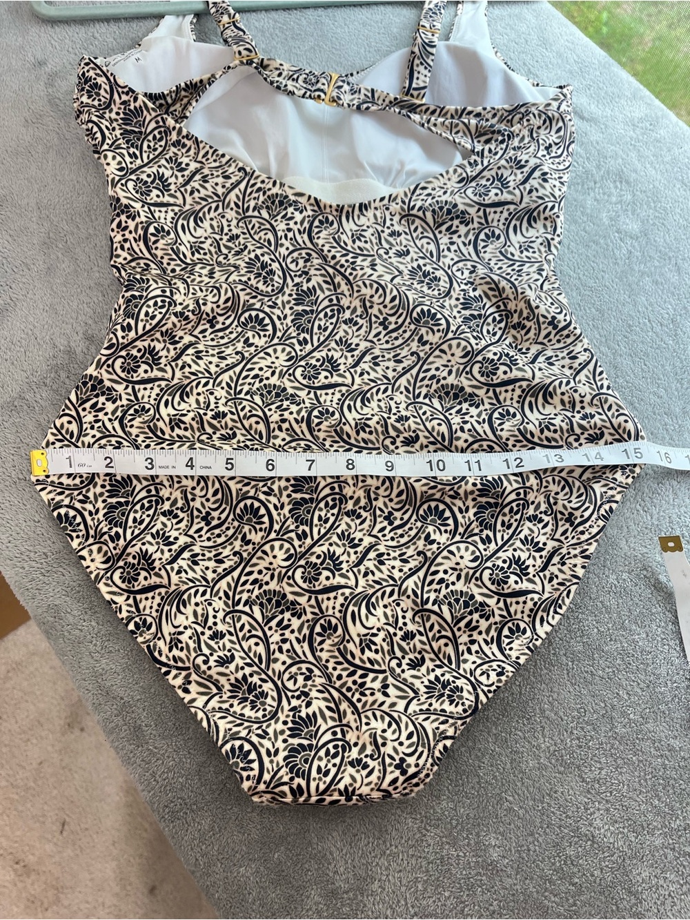 Athleta Square neckline ruched swimsuit size Medium - Picture 9 of 10